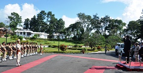 Guard of Honour presented by Indo Tibetan Border Police platoon to the Governor of Meghalaya Shri V. Shanmuganathan after being sworn-in as the Governor of Arunachal Pradesh at Raj Bhawan, Itanagar on 14th  September� 2016.